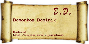 Domonkos Dominik névjegykártya